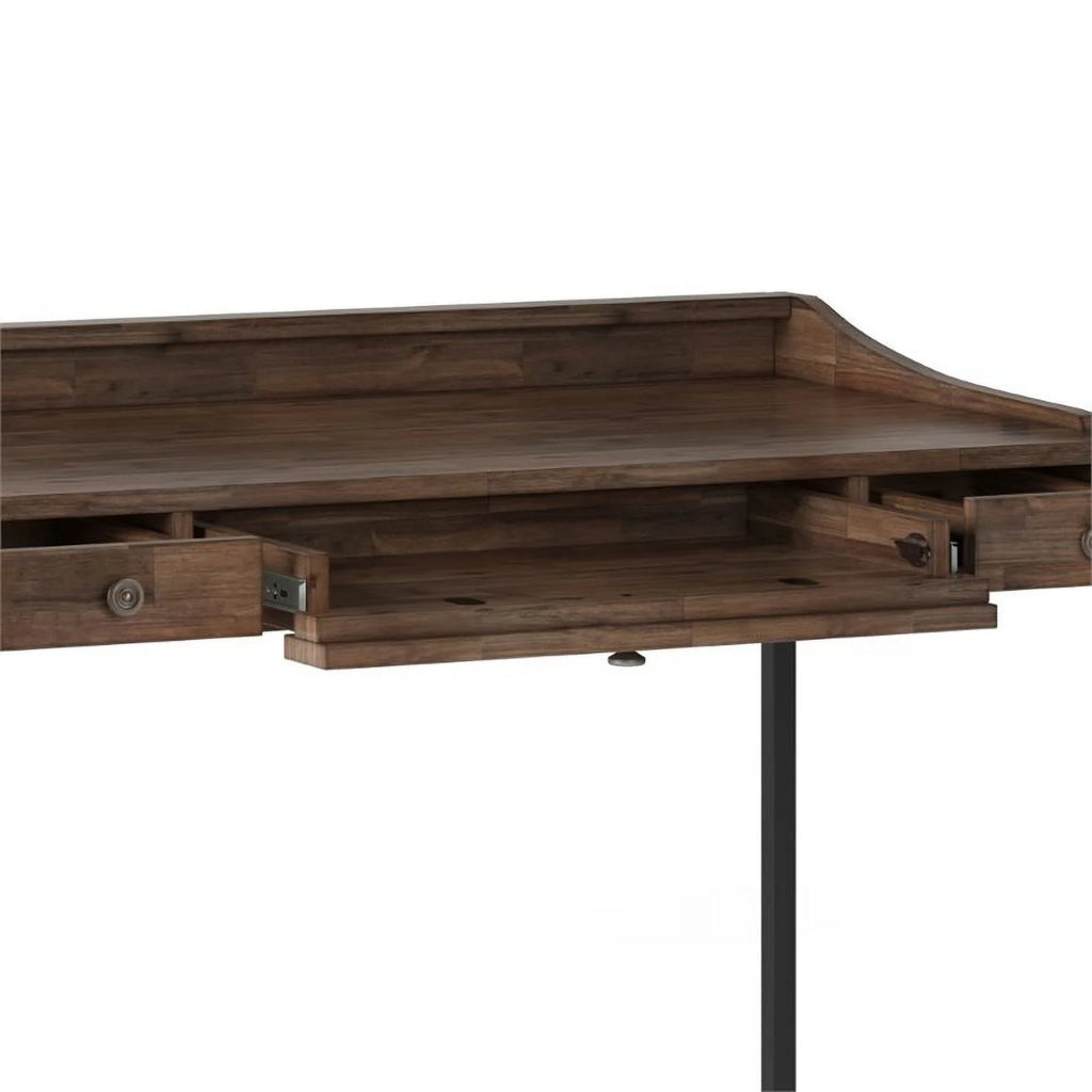 48" Solid Wood Computer Desk in Rustic Aged Brown S44105
