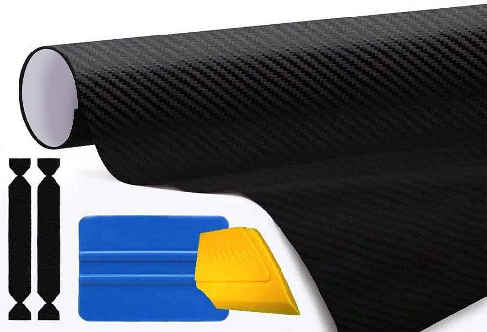 Carbon Fibre Black Vinyl Wrap Roll Including Toolkit (7ft x 5ft) F265