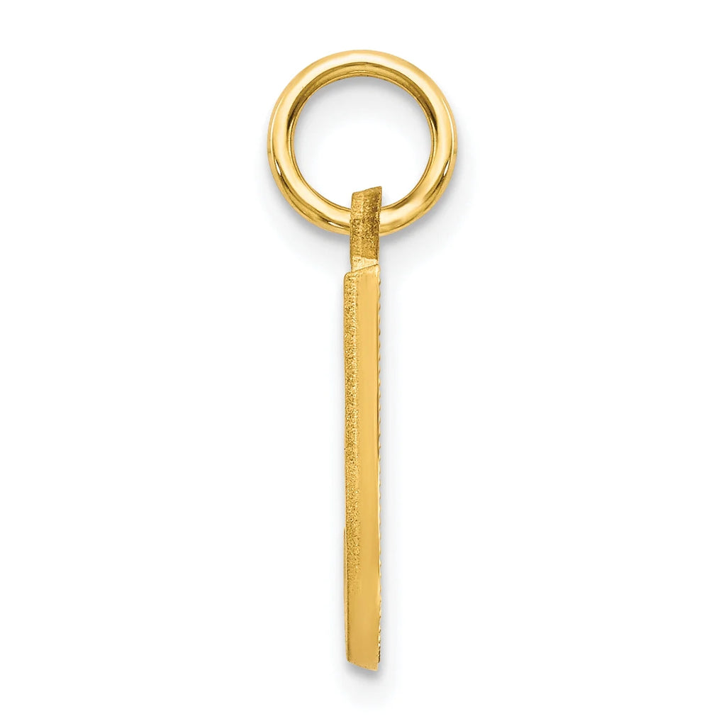 10K Yellow Gold Initial J Pendant Charm F377