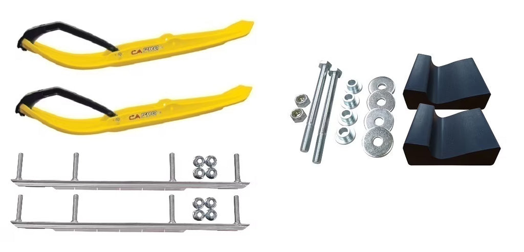 Yellow MTX Snowmobile Skis Complete Kit B1037