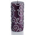 Purple Scroll Pillar Candle 12Pcs C636857