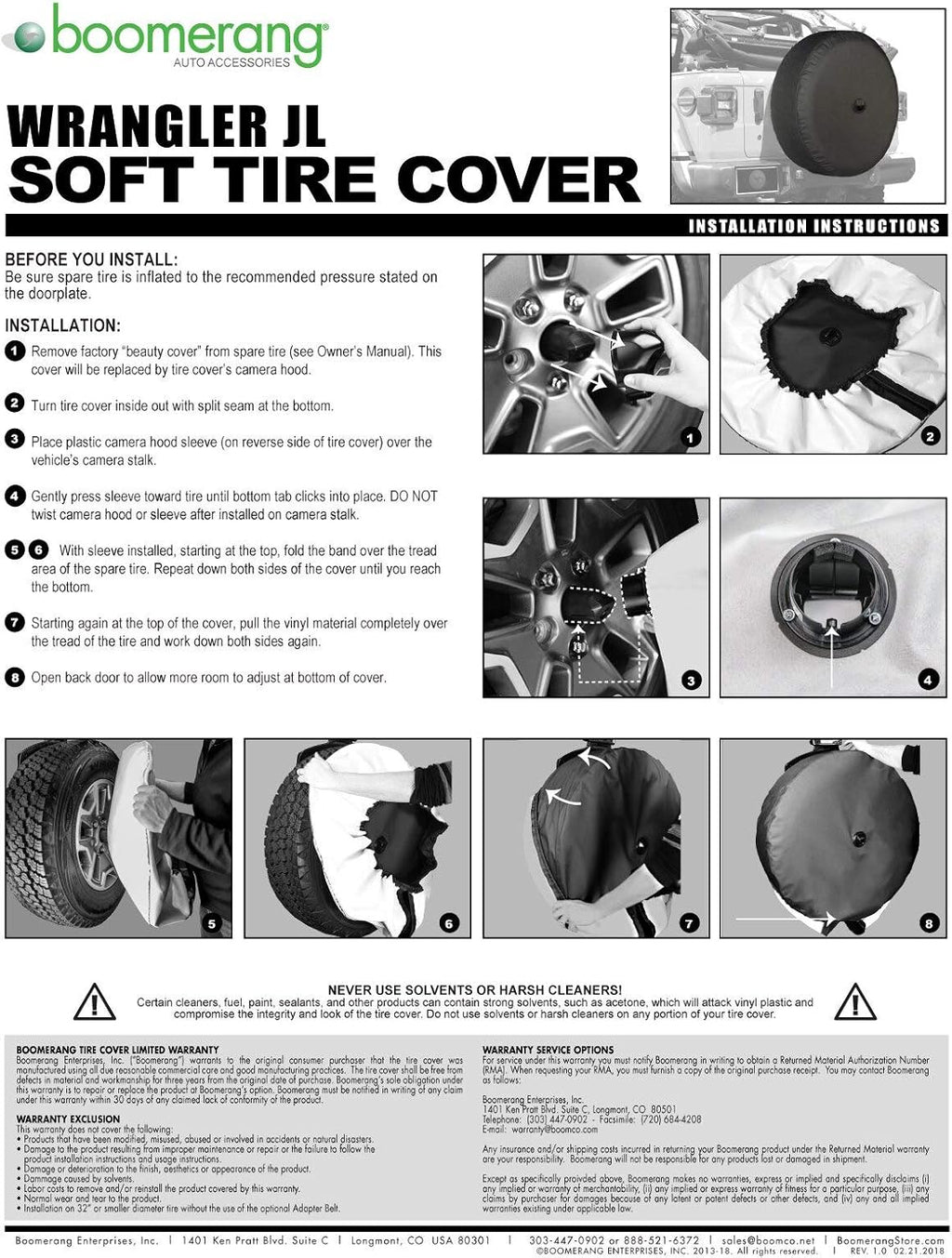 32" Soft Tire Cover for Jeep Wrangler JL with Back-up Camera Pack of 2 K9111