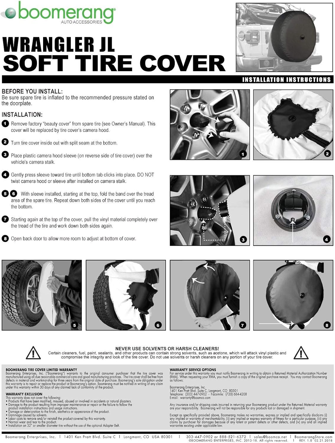 32" Soft Tire Cover for Jeep Wrangler JL with Back-up Camera Pack of 2 K9111