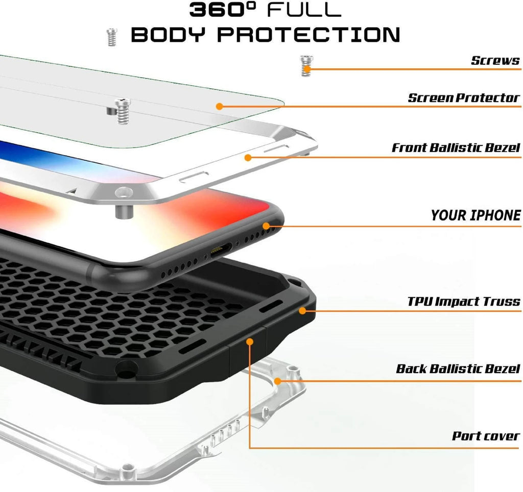 Black Aluminum Metal iPhone 8 Case Z193