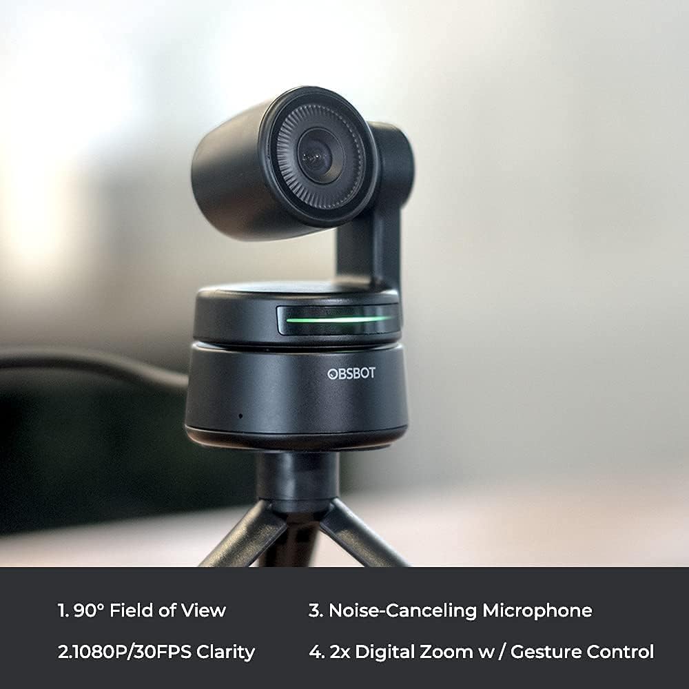 1080p PTZ Webcam with AI Framing and Gesture Control J79136