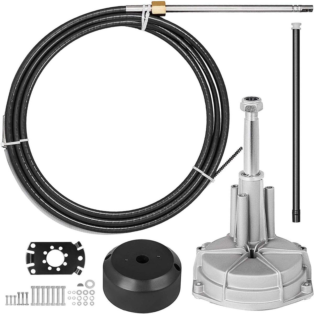 Boat Steering Control Cable 16 Feet Mechanical Rotary Steering Kit B378446