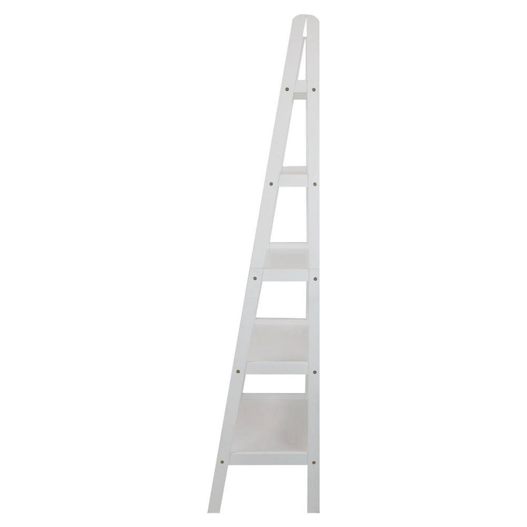 White 5-Shelf Ladder Bookcase Z4747