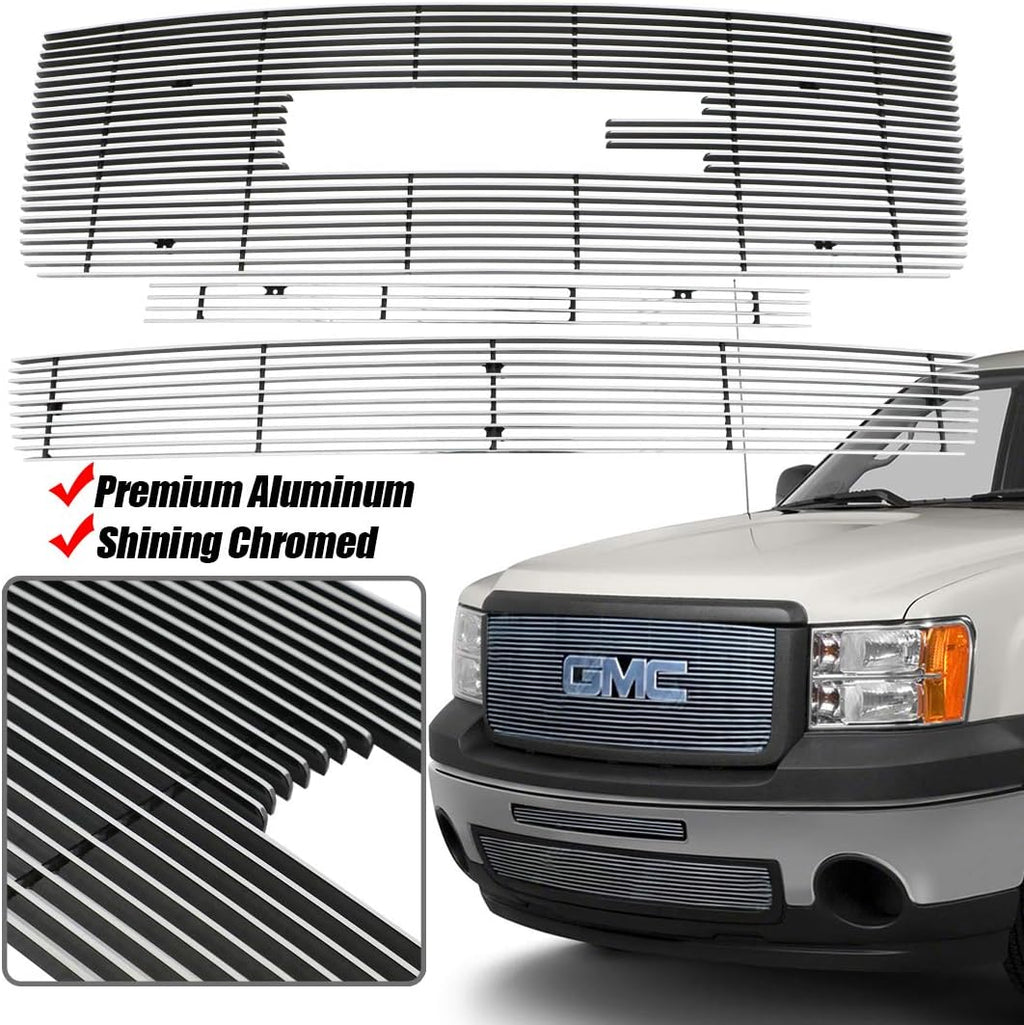 Chrome Billet Grille Grill Combo for GMC Sierra 1500 H490