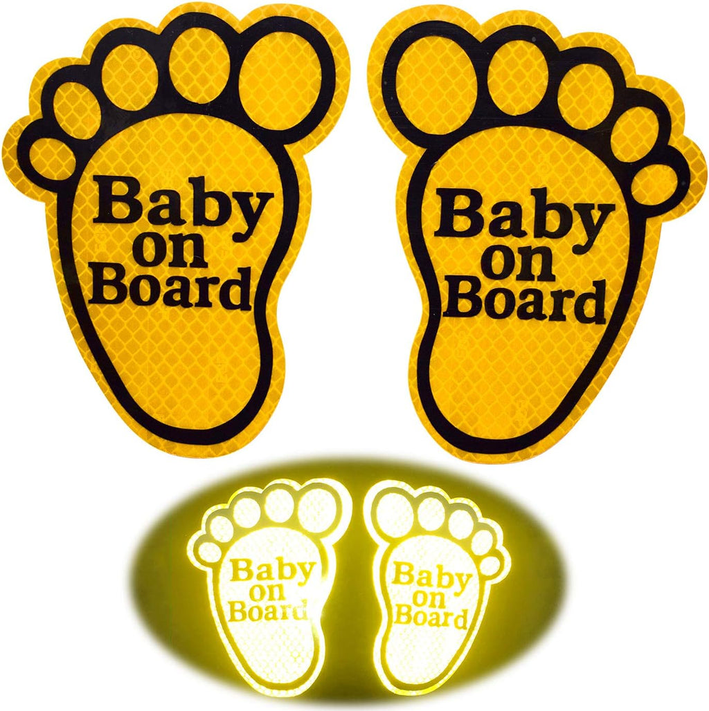 2PCS Fluorescent Green Baby on Board Car Decals Sticker L807