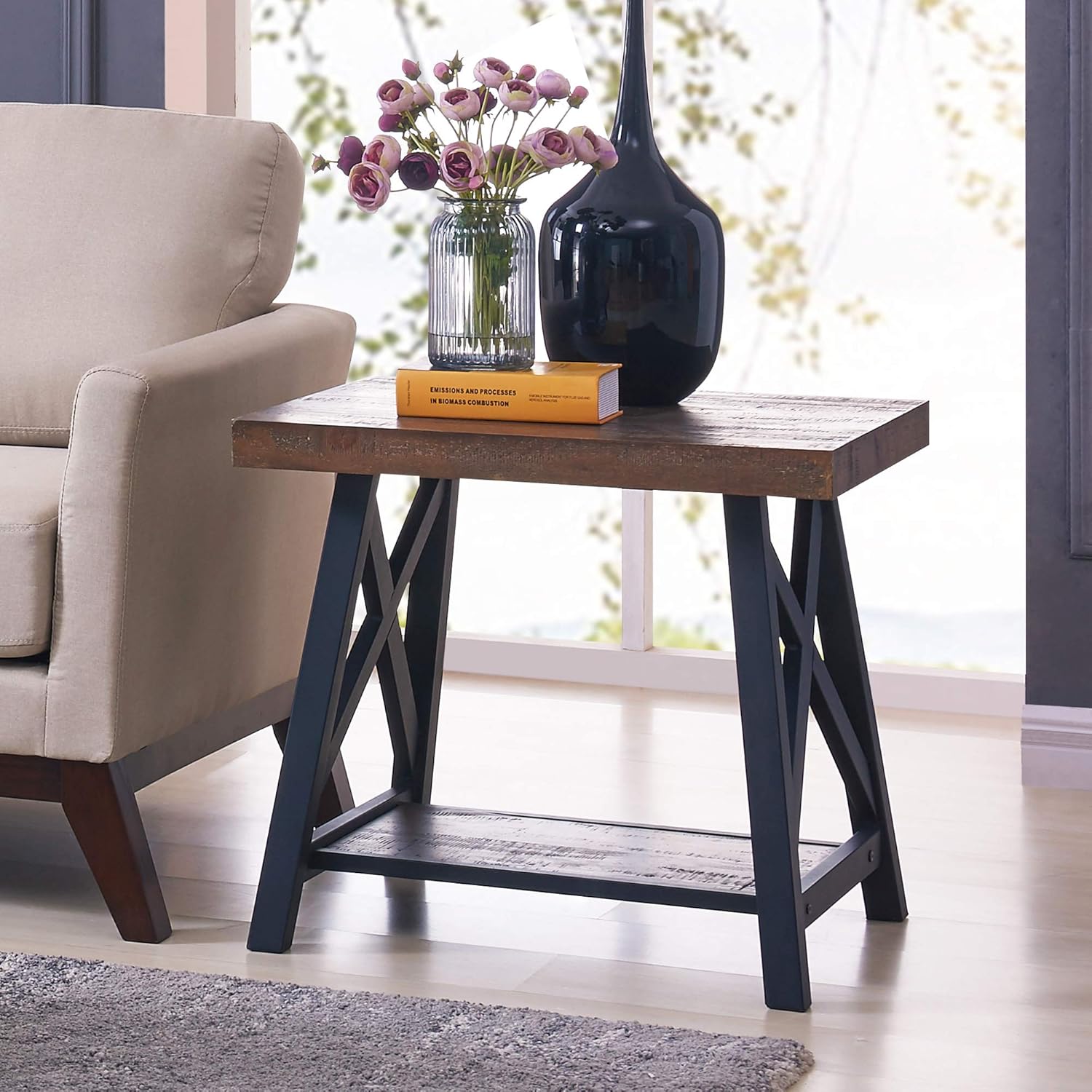Rustic Oak Accent Table D678