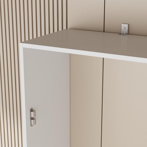 White Twin Murphy Bed with Drawer F268901