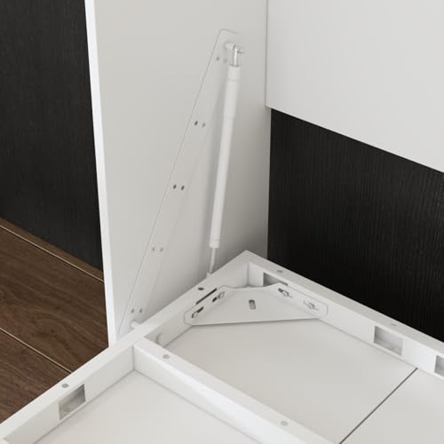 White Twin Murphy Bed with Drawer F268901