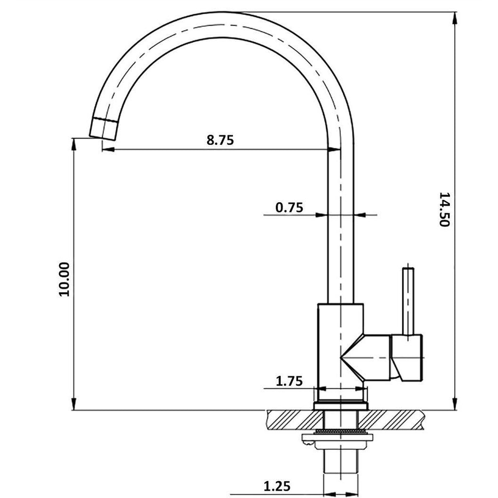 Matte Black Round Single Hole Bar Faucet B89736