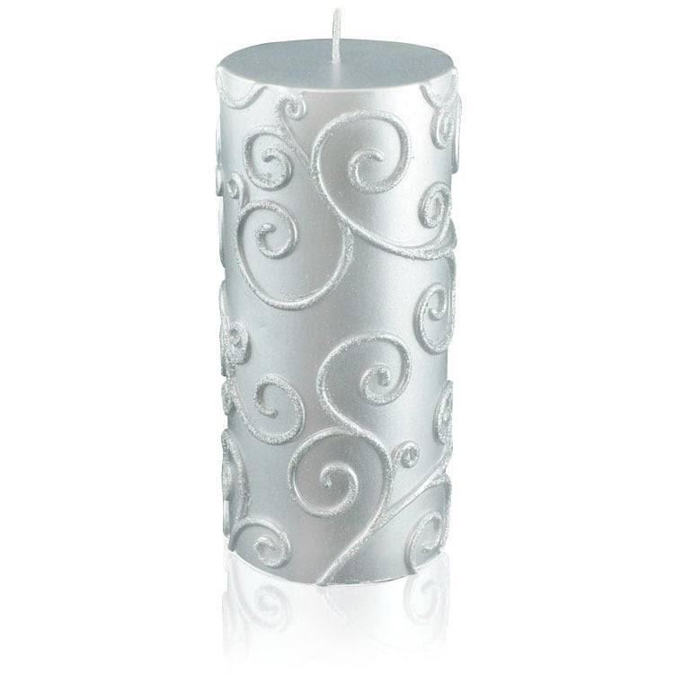 Purple Scroll Pillar Candle 12Pcs C636857