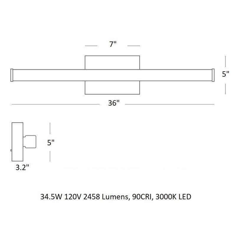 Satin Nickel Square 48 Bath Light Z340738