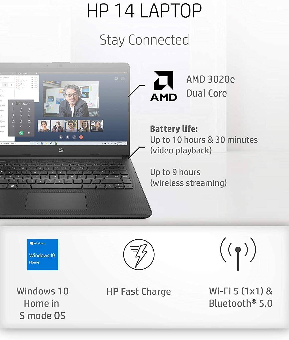 14" Touchscreen Ultra Light Laptop, 8GB RAM, 256GB SSD H4803