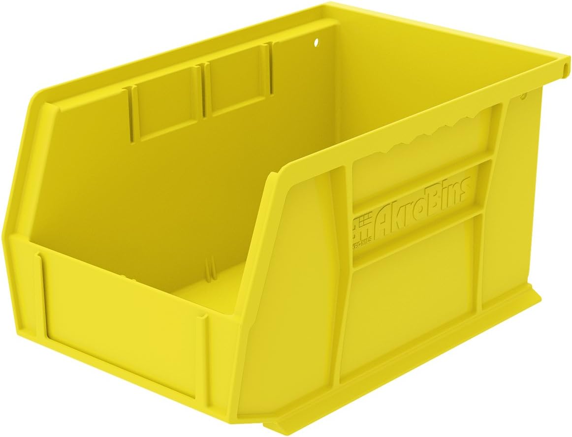 Plastic Storage Bin Hanging Stacking Containers, 9-Inch x 6-Inch x 5-Inch, Black, 12-Pack D74742