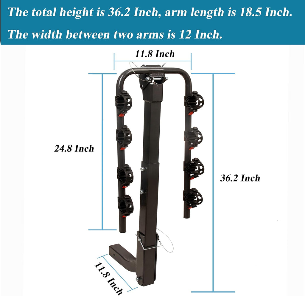 2 Hitch Receiver 4-Bikes Bicycle Carrier K655512