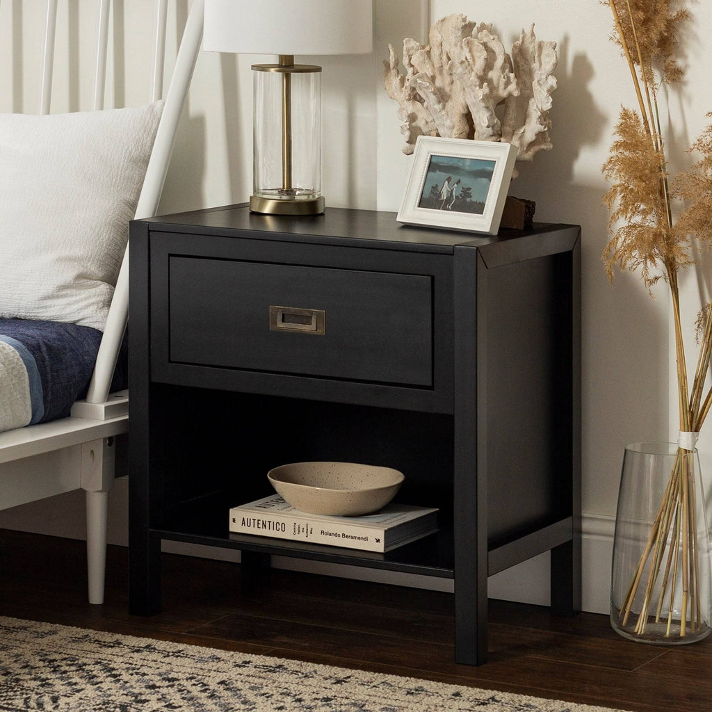 Walnut 1-Drawer Nightstand N571330