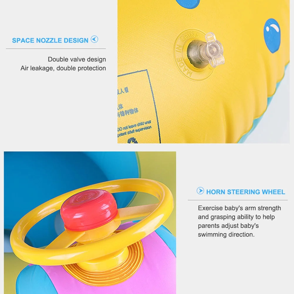 Inflatable Swimming Ring with Sunshade Water Float Toy Z61741