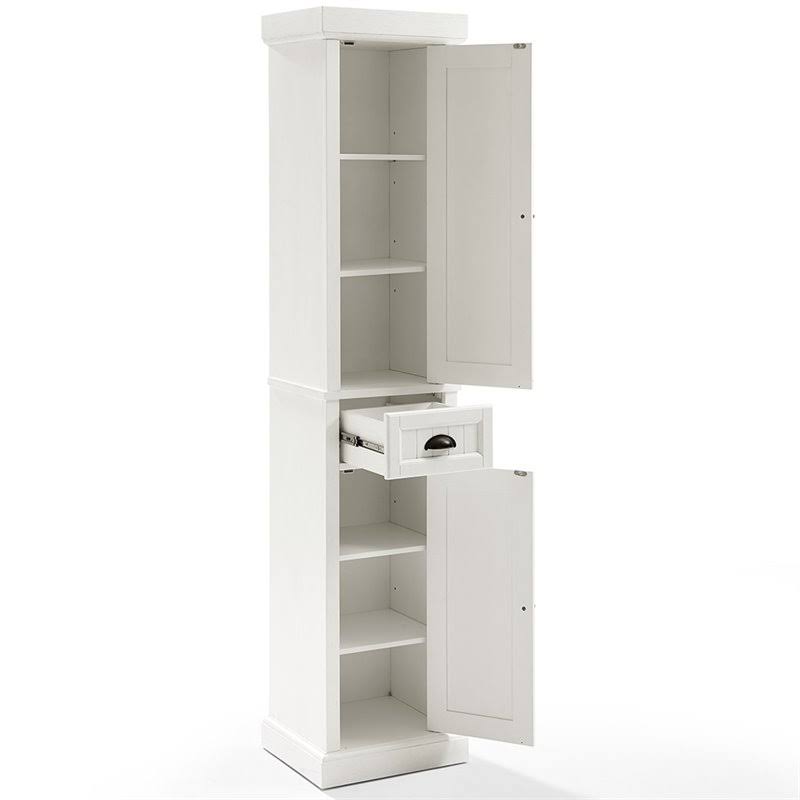 2 Drawer Linen Cabinet in Distressed White K390