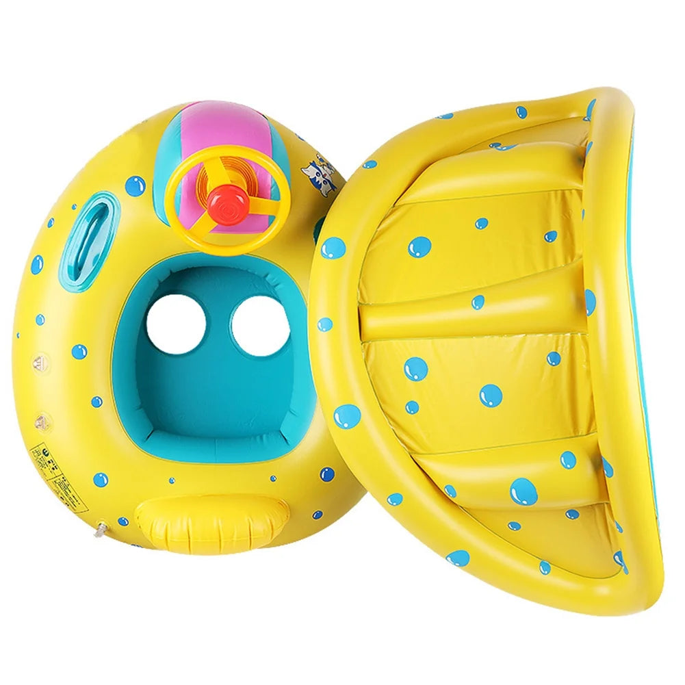 Inflatable Swimming Ring with Sunshade Water Float Toy Z61741