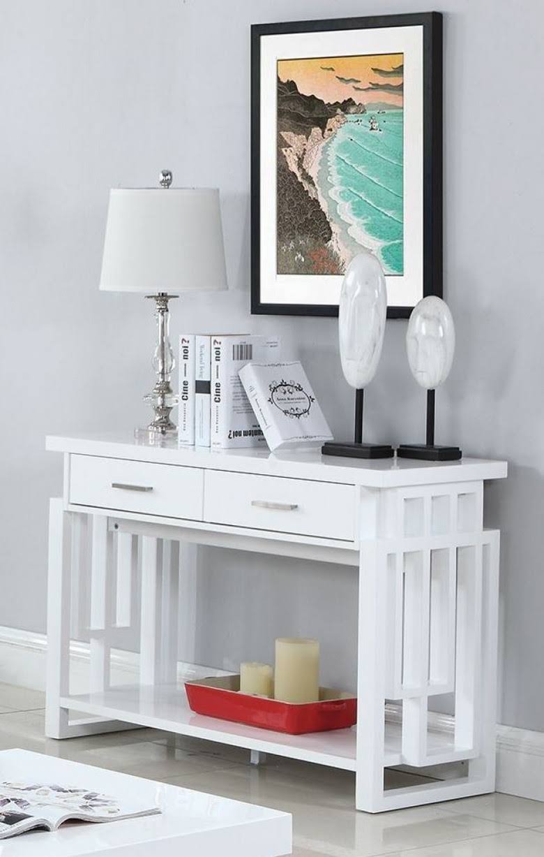 Glossy White Sofa Table O509543