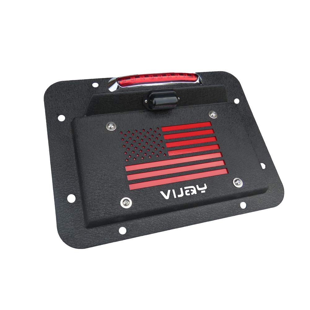 Spare Tire Delete License Plate Relocation Kit with Plate Light and Third Brake Light for Wrangler JK JKU Pack of 2 T79453