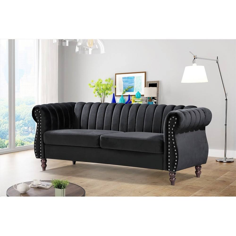 Cream Velvet Chesterfield Sofa B2080