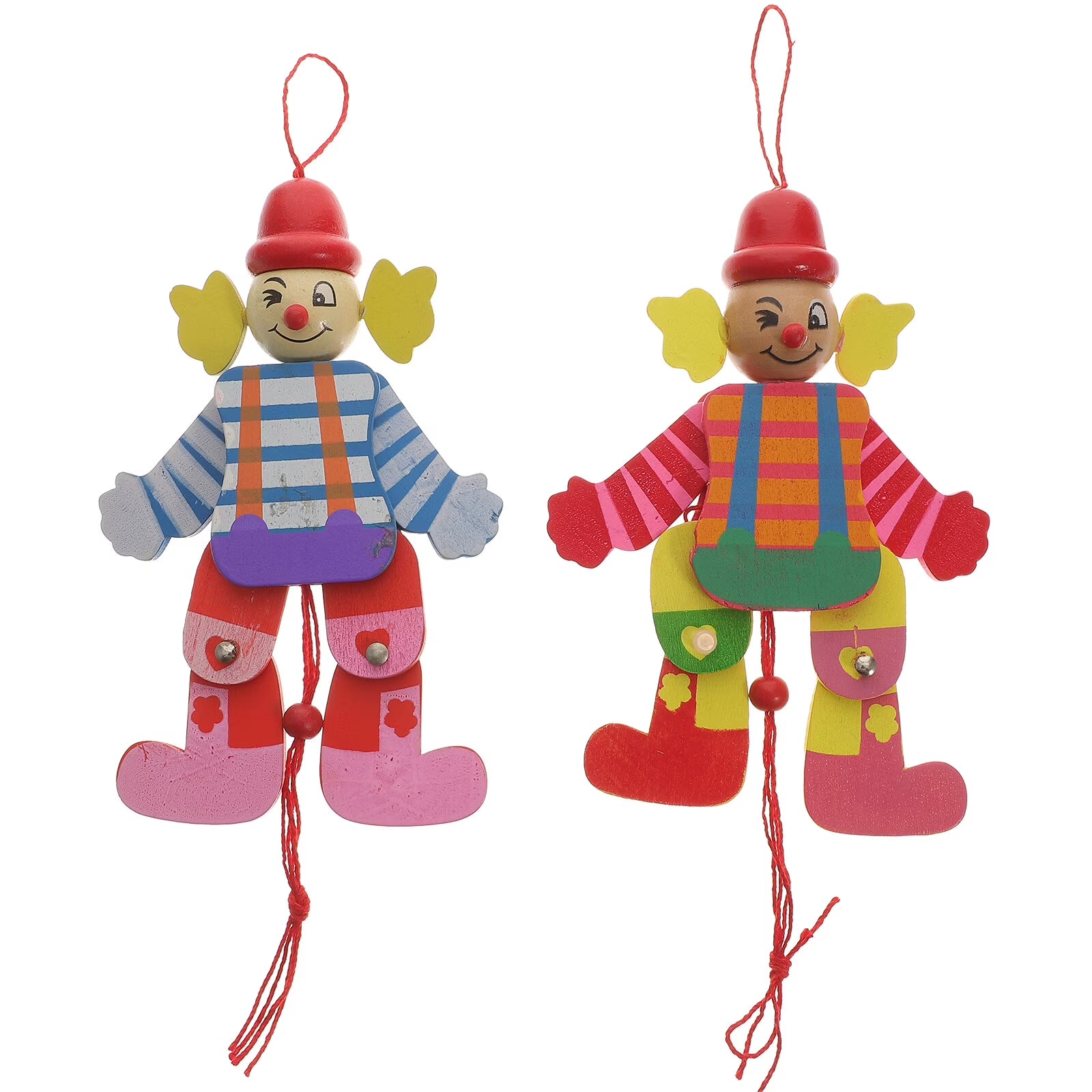 2Pcs Wood Clown Marionette Puppet Toy H320470