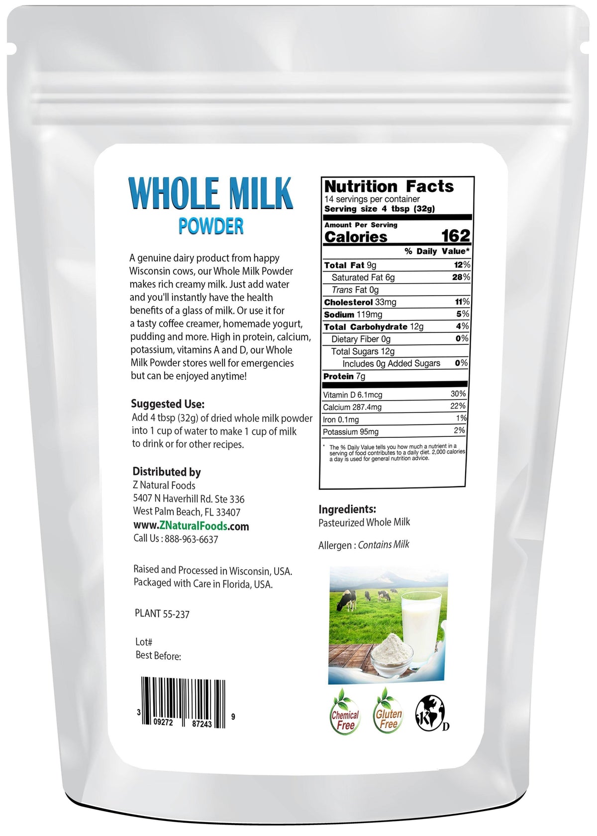 Whole Milk Powder, 50 lbs Z126392