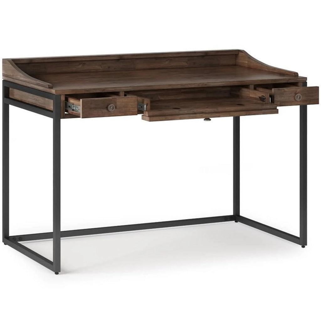 48" Solid Wood Computer Desk in Rustic Aged Brown S44105