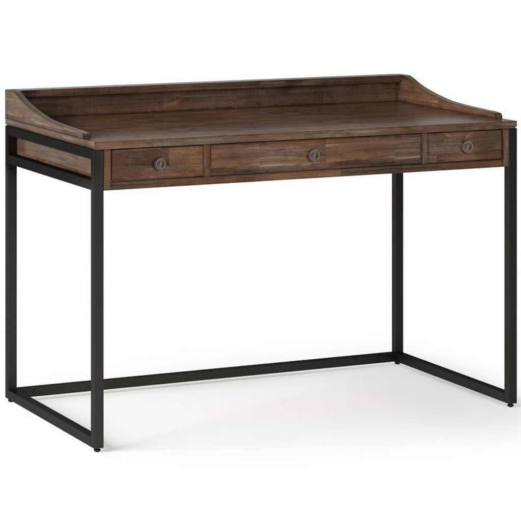 48" Solid Wood Computer Desk in Rustic Aged Brown S44105