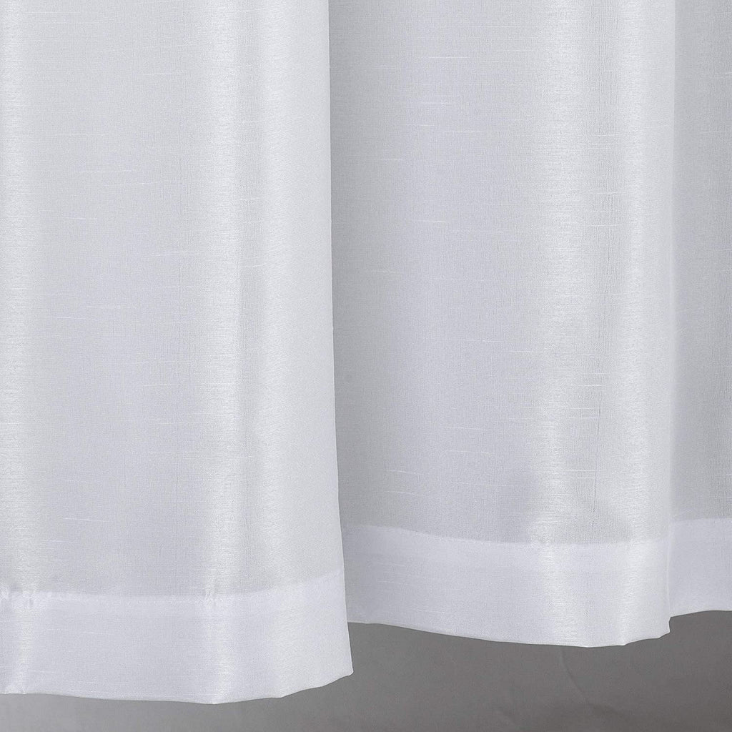 White 2 Panel Faux Silk Solid Curtain Drapes with Bronze Grommet 108" x 63" L M4163