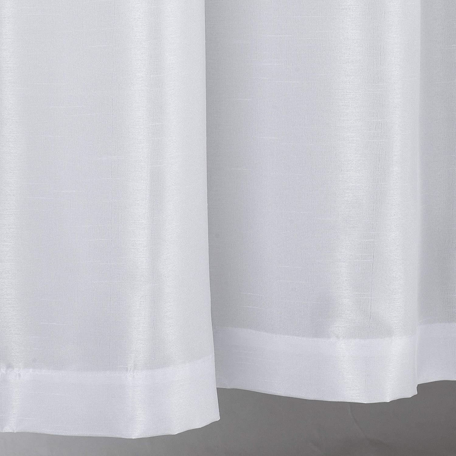 White 2 Panel Faux Silk Solid Curtain Drapes with Bronze Grommet 108" x 63" L M4163