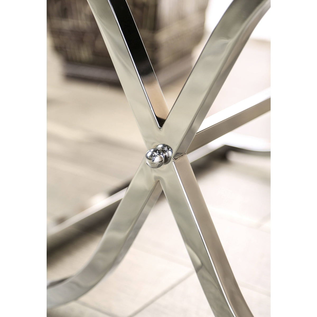 Chrome Metal Square End Table L629151