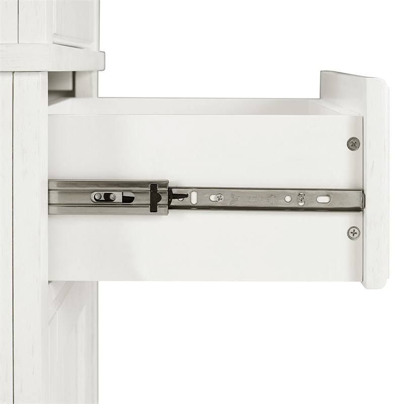2 Drawer Linen Cabinet in Distressed White K390