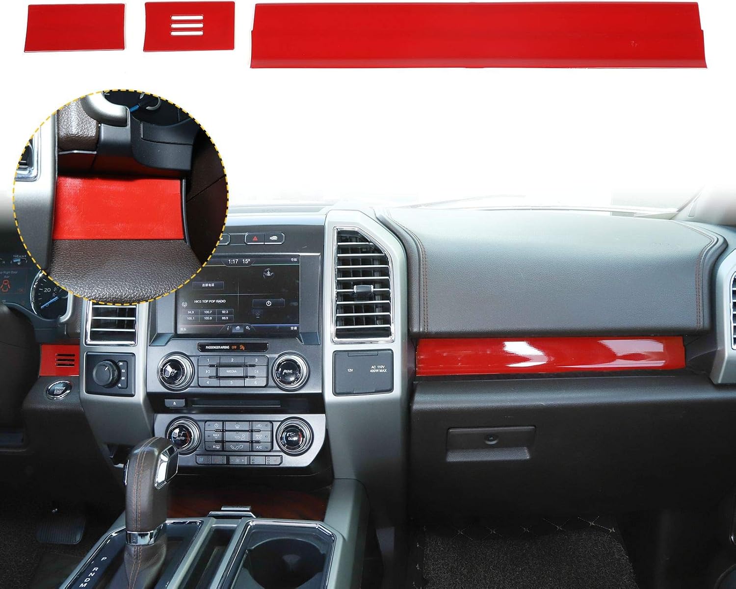 ABS Red 3pcs Trim for Ford F150 H5864