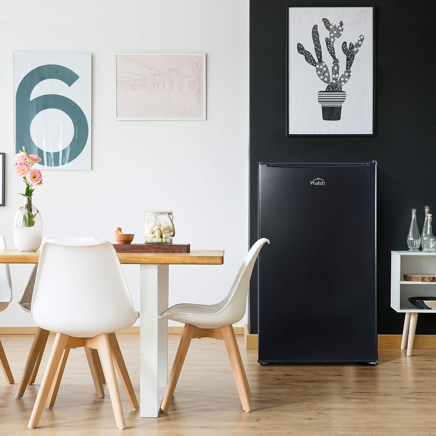 Compact Refrigerator, Single Door Fridge, 3.5 Cu.Ft, Black N6796