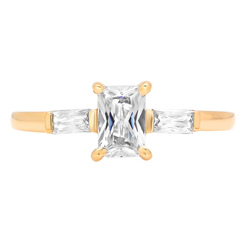 18K Yellow Gold Three-Stone Diamond Engagement Ring L2796