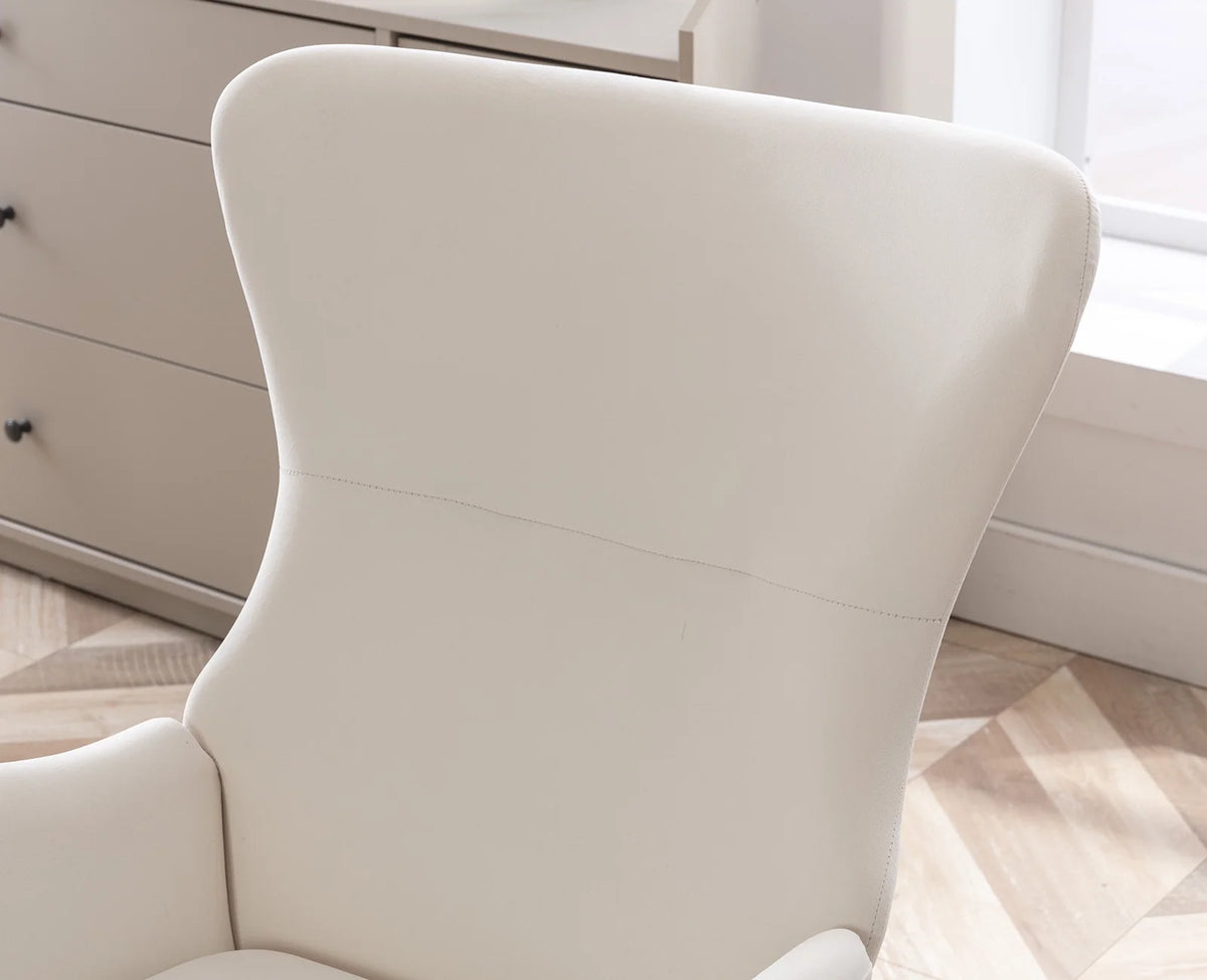 Cream Velvet Wingback Rocking Chair G82582