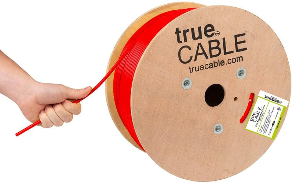Cat6A Plenum 1000ft Pink 23AWG 4 Pair Solid Bare Copper Bulk Ethernet Cable G146226