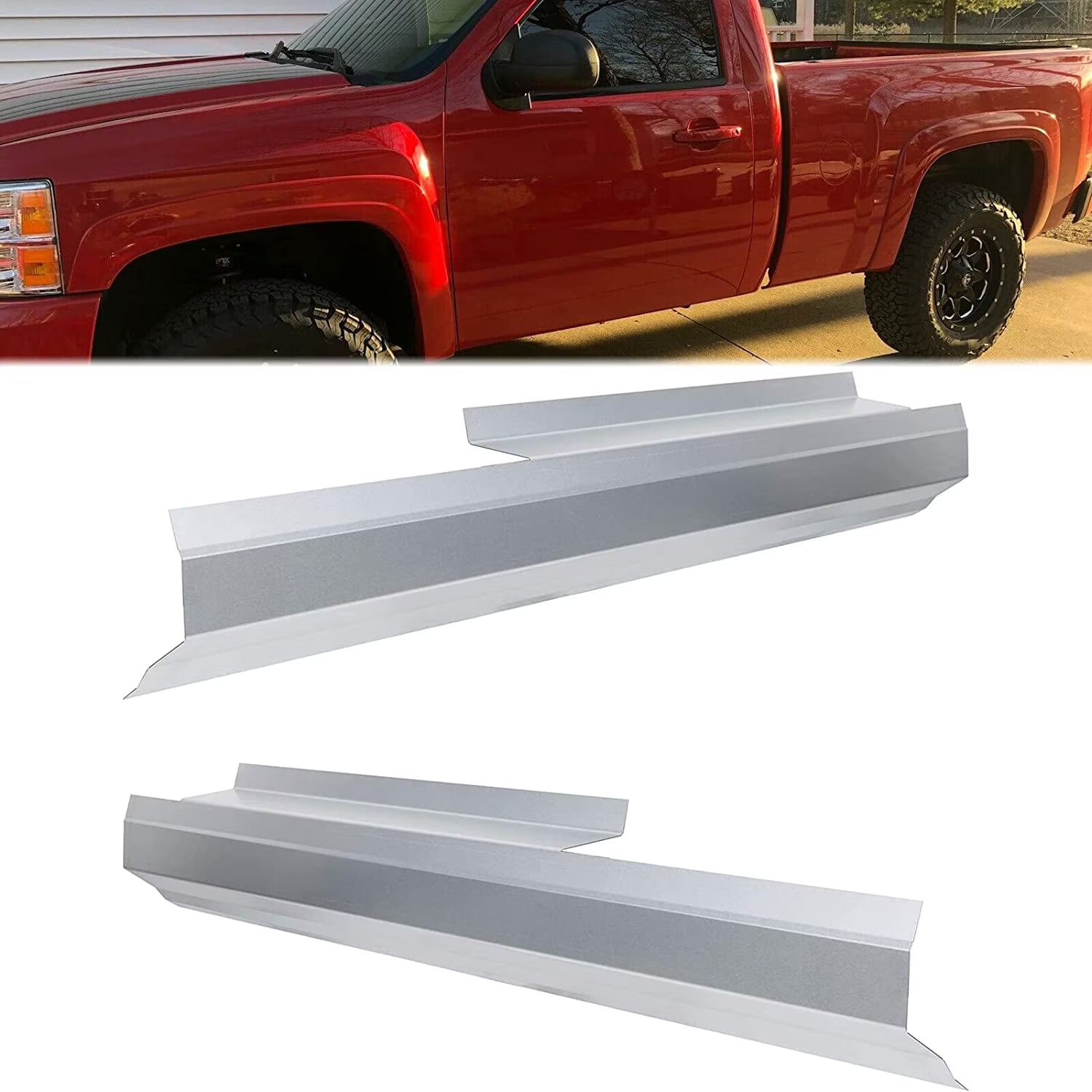 Slip-on Rocker Panels Replacement for 2007-2013 Chevy Silverado GMC Sierra 2 Door Standard Cab Q998