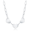 18” High Polished Heart Sterling Silver Necklace M970824