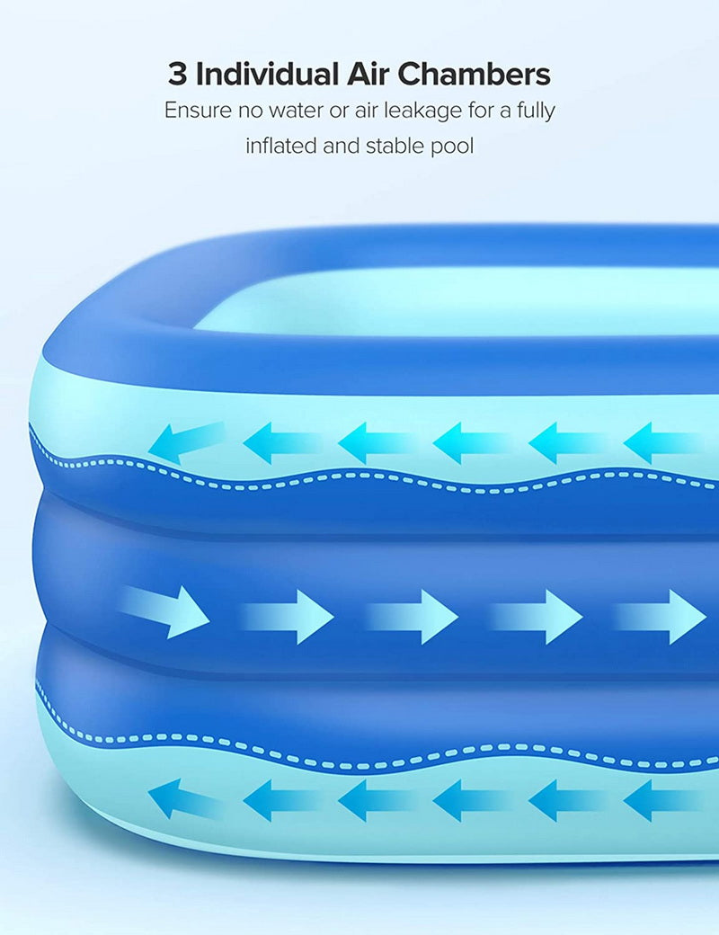 Inflatable Rectangular Swimming Pool 118" x 72" x 22" U502
