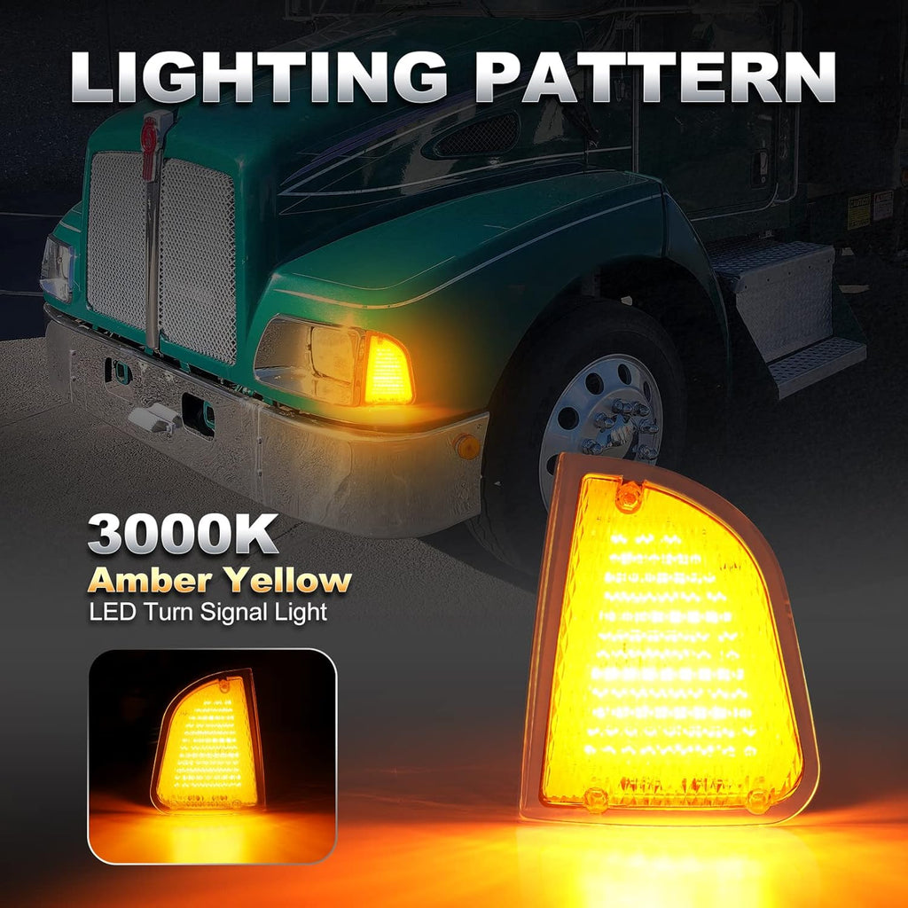 Amber and White LED Turn Signal Parking Light Assembly, Clear Lens, Pack of 2 U14018