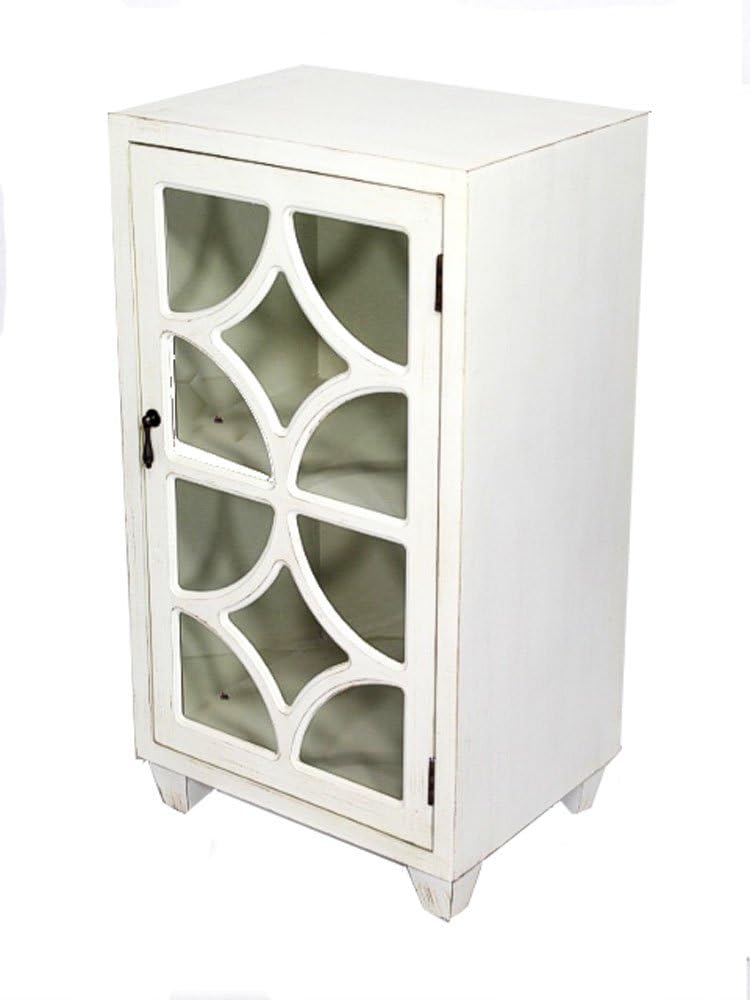 White Distressed Single Drawer Cabinet U670597