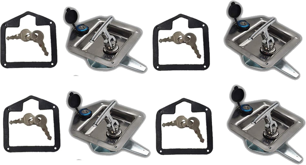 4 x Trailer Door Latch with Gasket T-Handle Latch with Keys 304 Stainless Steel Pack of 2 P5904