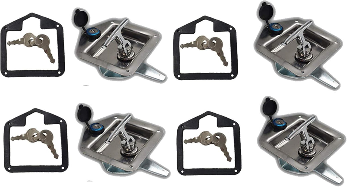 4 x Trailer Door Latch with Gasket T-Handle Latch with Keys 304 Stainless Steel Pack of 2 P5904