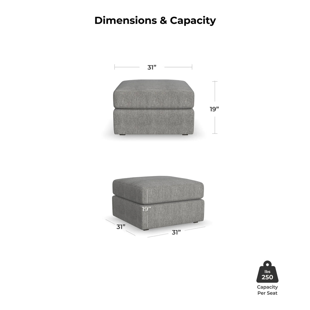 Gray Square Bumper Ottoman with Performance Fabric L170652